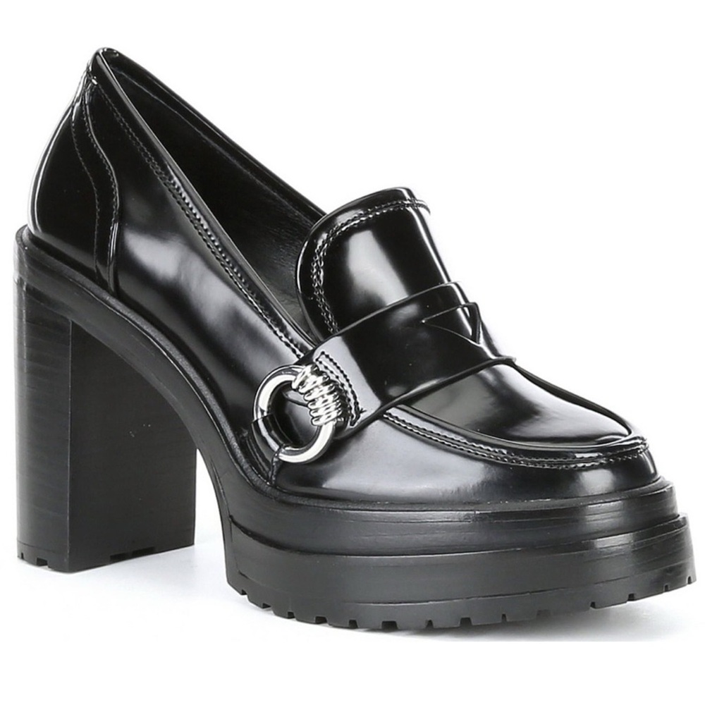 Gianni Bini Black Flats with Silver Buckle